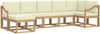 vidaXL Outdoor-Sofagarnitur mit Kissen 7 pcs Weiß und Creme Polyester 3387959 Bild 2
