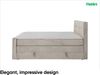 MEBLINI King Boxspringbett IGA 140x200 cm mit Bettkasten - H4/Beige Samt Polsterbett - Gepolstert Doppelbett mit Matratze und Topper - Polsterbett mit Stauraum - Bett mit Kopfteil – Stauraumbett Bild 3