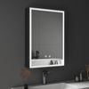 WDWRITTI Spiegelschrank Schwarz mit beleuchtung Hängeschrank 3Lichtfarben Dimmbar Anti-fog (Badezimmerspiegelschrank mit LED mit / ohnne Rasiersteckdose, Speicherfunktion, 1 türen 50x70cm, 40x60cm, Doppelseitiger Spiegel, Alu-Schranktür) Full Surround ... Bild 5