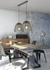 Pendelleuchte, Industriell, Nickel matt, Gitteroptik, H 150cm Bild 4