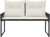 vidaXL Bank Outdoor mit Kissen 4 pcs Schwarz und Cremeweiß Poly-Rattan 42025160 Bild 5