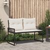 vidaXL Bank Outdoor mit Kissen 4 pcs Schwarz und Cremeweiß Poly-Rattan 42025160 Bild 3