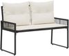 vidaXL Bank Outdoor mit Kissen 4 pcs Schwarz und Cremeweiß Poly-Rattan 42025160 Bild 2