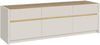 Forte OAK SQUERE TV-Schrank 160, elegantes Lowboard mit 3 Schubladen und 3 Kippfächern, Holzwerkstoff, Mauvella Eiche Holzdekor, 160 cm breit x 50,7 cm hoch x 41,5 cm tief Bild 3