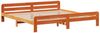 vidaXL Massivholzbett ohne Matratze Wachsbraun 180x200 Kiefernholz 3309031 Bild 5