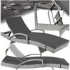 tectake Gartenliege Rattan Sonnenliege, 1, 1 St, 1tlg, mit Aluminiumgestell Bild 2