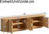 Merax TV-Schrank, Lowboard, Wellenstruktur, Spanplatte+MDF-Korpus, Metallgriffe, 4 Türen, geräumiger Stauraum, Natur Bild 4