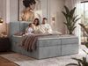 Boxspringbett INERO 160x200 mit Matratze H4 und Topper T25, 7-Zonen-Multipocket-Kern, zwei Bettkästen, Doppelbett, gepolstert Kopfteil - Beige Velvet Bild 3