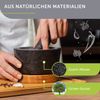 madeco Mörser mit Stößel Granit auf Holzsockel Eiche Ø 14,5 cm - Perfekt geeignet für Gewürze, Kräuter & Nüsse - Steinmörser Set - Design Granit Mörser & Stößel groß Bild 5