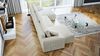 Wohnero24 Habana U XL Ecksofa 381x153 cm mit Schlaffunktion 337x133 cm – XXL Wohnlandschaft U-Form – Sofa U - Formmit Bettkasten – Cord Creme Couch Großformat Bild 3