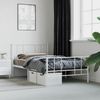 vidaXL Bettgestell mit Kopf- und Fußteil Metall Weiß 100x190 cm 352541 Bild 4