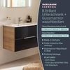 FACKELMANN B.BRILLANT Waschbecken mit Unterschrank 100 cm breit, Anthrazit Glas/Braun hell, Waschbecken Gussmarmor Weiß Bild 2