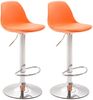 CLP 2er Set Barhocker Kiel Kunststoff höhenverstellbar und 360 Grad drehbar,orange chrom Bild 1
