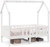 vidaXL Kinderbett Hausbett Weiß 80x160 cm Massivholz Kiefer 850711 Bild 2