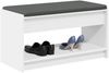 vidaXL Flurbank mit Kissen mit Regal mit Speicher Weiß 83 x 38 x 45 cm 891576 Bild 3