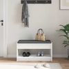 vidaXL Flurbank mit Kissen mit Regal mit Speicher Weiß 83 x 38 x 45 cm 891576 Bild 4