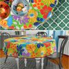 ANRO Tischdecke mit Blumen Botanik aus Stoff Tischwäsche mit Beschichtung Tischtuch (Einzelstück 1-tlg), auch als Gartentischdecke - mit Schutzschicht Bild 2