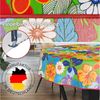 ANRO Tischdecke mit Blumen Botanik aus Stoff Tischwäsche mit Beschichtung Tischtuch (Einzelstück 1-tlg), auch als Gartentischdecke - mit Schutzschicht Bild 3