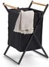 ZELLER 14299 Wäschesammler, klappbar, Metall/Holz/Polyester, schwarz, ca. 36,5 x 40 x 67 cm Bild 4