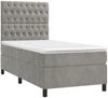vidaXL Boxspringbett mit Matratze Hellgrau 100x200 cm Samt 3143187 Bild 3
