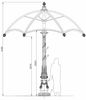 Casa Padrino Barock Garten Deko Sonnenschirm Weiß / Creme Ø 350 x H. 418,5 cm Bild 2