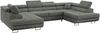Ecksofa, Wohnzimmer U Couch, Polstersofa mit Bettkasten - GUSTAW-U - Grau Stoff Bild 4