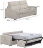 Dmora 3-Sitzer Schlafsofa Marcon, Schlafsofa fürs Wohnzimmer, gepolstert, abnehmbar, 100 % Made in Italy-Qualität, 220x95 h100 cm, Beige Bild 3