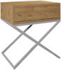 AX LIVING Nachttisch modern Aleio X 45 cm, Eiche Wotan, Chromgestell Bild 2