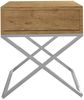 AX LIVING Nachttisch modern Aleio X 45 cm, Eiche Wotan, Chromgestell Bild 3