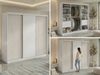 Schwebetürenschrank LUMOS in Weiß inkl. Innenausstattung, mit Lamellen-Optik, Aristan-Eiche, Breite 240 cm, moderner Kleiderschrank - mit Schubladen Bild 2