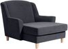 XXL Sessel Karil Bezug Veloursstoff Buche natur / anthrazit 21886 Bild 2