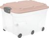 Rotho Aufbewahrungsbox Roller 6 mit Rollen und Deckel 57 L linnea pink Bild 2