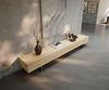 Lowboard Cuor 250 cm Keramik Laminam® Sabbia Eichefarbig 1 Klappe 1 Schubfach Fuß Schwebeoptik Edelstahl Bild 4