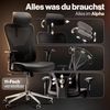 LUTIVO Alpha, ergonomischer Bürostuhl, Rückenlehne mit Mesh Bezug, 3D-Armlehnen, 3D-Kopfstütze, FluxWheels, Schwarz Bild 3