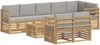 vidaXL Outdoor-Sofagarnitur 9 pcs Weiß und Hellgrau 59 x 59 x 37 cm 3392056 Bild 2