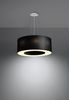 Pendelleuchte, Schwarz, Weiß, Stoff, Glas, Stahl, H 110 cm Bild 3