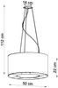 Pendelleuchte, Schwarz, Weiß, Stoff, Glas, Stahl, H 110 cm Bild 4
