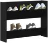 Schuhschrank, Schuhkipper für Flur, modern Schwarz Eichen-Optik 85 x 18 x 90 cm Holzwerkstoff Bild 3