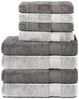Komfortec 8er Handtuch Set aus 100% Baumwolle, 4 Badetücher 70x140 und 4 Handtücher 50x100 cm, Frottee, Weich, Towel, Groß, Anthrazit/Weiß Bild 2