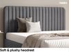 MEBLINI Polsterbett 140x200 mit Lattenrost ohne Matratze – BRIATORE – Grau Samt – Doppelbett mit Bettkasten - Stauraumbett - Kopfteil Bett mit Stauraum Bild 4