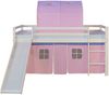 Homestyle4u Spielbett mit Tunnel und Rutsche, Rosa, Kiefernholz rosa / weiß, 90x200 cm Bild 5