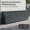 STEELSØN 'Diorus' Mülltonnenbox 5er je 240 Liter, anthrazit, Mülltonnenverkleidung aus Stahl mit Sichtstreifen, wetterfest, 116x80x337 cm, abschließbare Müllbox für 5 Tonnen Bild 2