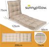 sunnypillow Liegenauflage 200 x 60 - Auflage für Gartenliege extra dick 13cm, Cremefarben Bild 3