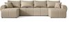 AX LIVING Malatya U Couch mit Schlaffunktion Ecksofa Hellbraun 311 cm Bild 3