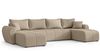 AX LIVING Malatya U Couch mit Schlaffunktion Ecksofa Hellbraun 311 cm Bild 2