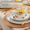 SÄNGER Steingut Geschirrset Korfu, Tafelservice 24 teilig für 8 Personen Bild 2