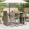 vidaXL Garten-Bartisch mit Holzplatte Grau 185x80x110 cm Polyrattan 368701 Bild 3