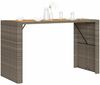 vidaXL Garten-Bartisch mit Holzplatte Grau 185x80x110 cm Polyrattan 368701 Bild 4
