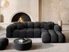 Samtstoff Ecksofa Monteverde L Form - Samtstoff - schwarz - Rechts Bild 2