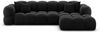 Samtstoff Ecksofa Monteverde L Form - Samtstoff - schwarz - Rechts Bild 3
